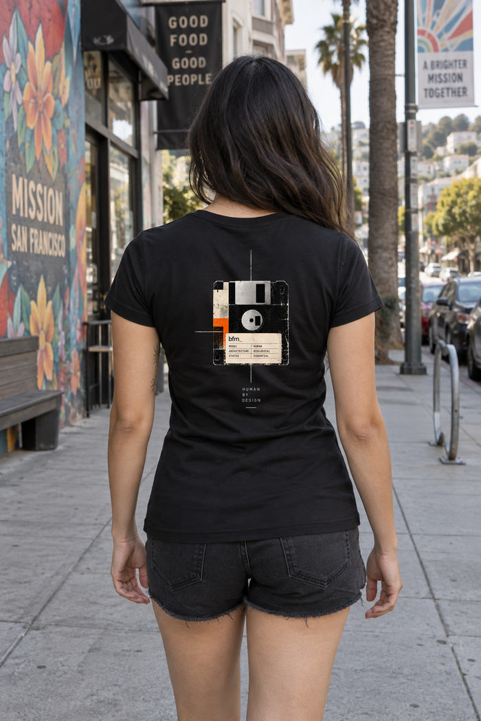 [art:ARCHIVE] BFM ARCHIVE — US Blanks US100 Black, back. AI-generated editorial image; not a photograph of the physical product.