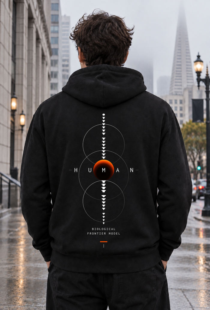 BFM ORIGIN CORE v7 — Bayside BA960 Black, back. AI-generated editorial image; not a photograph of the physical product.